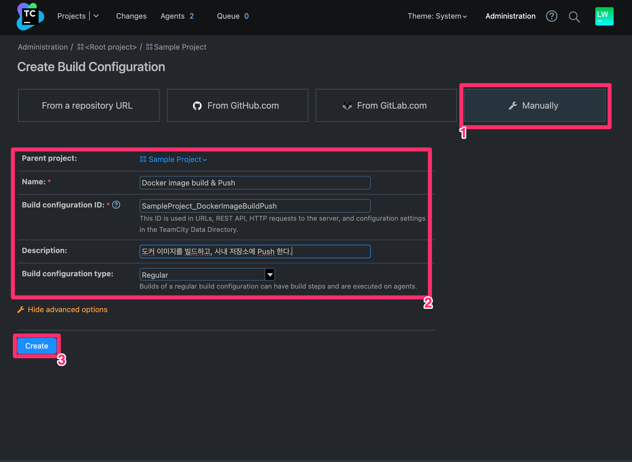 Create Build Configuration