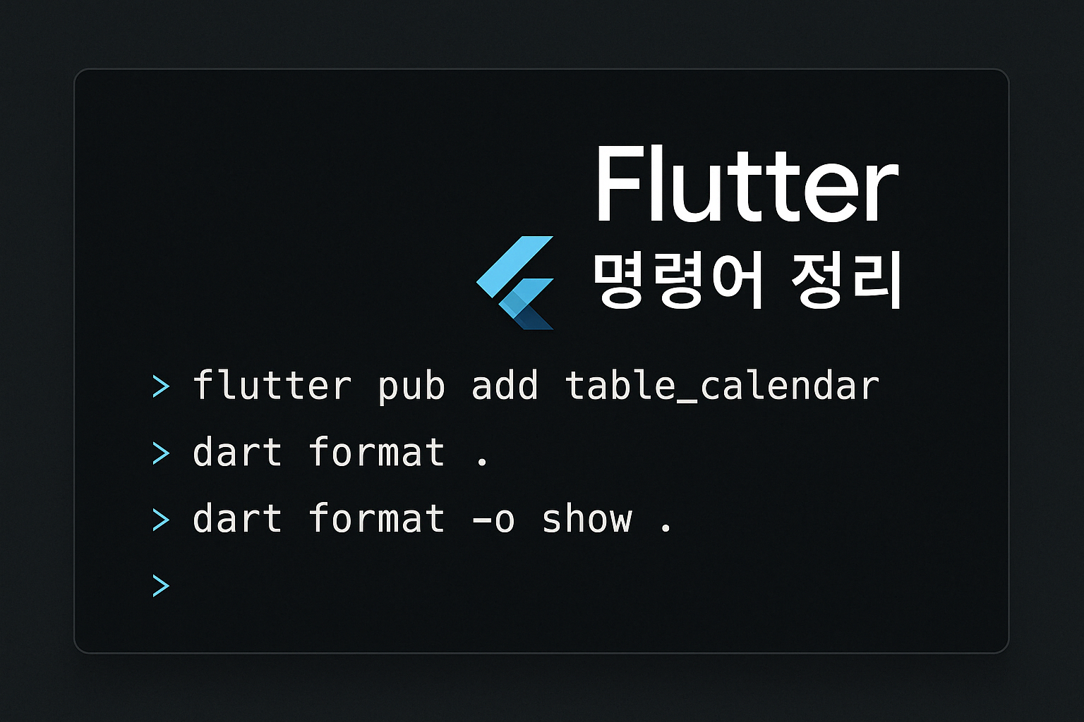 Flutter 명령어 정리