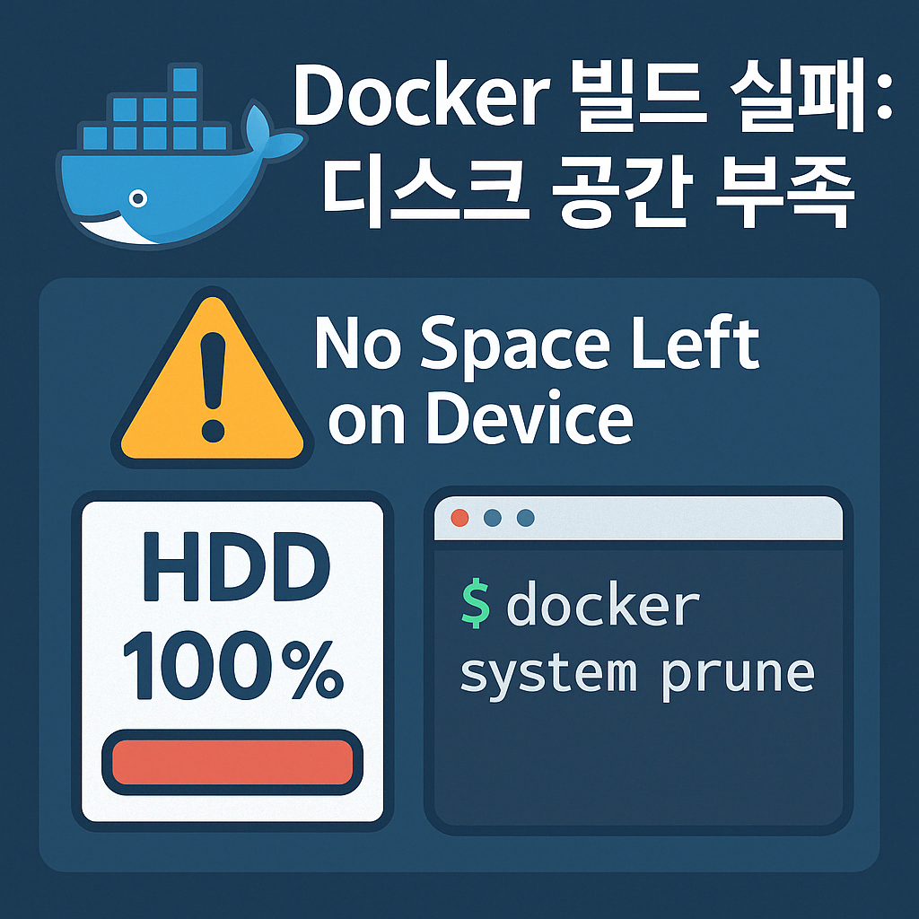 HDD 용량 부족으로 Docker 빌드가 되지 않는 문제.